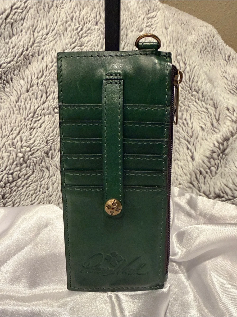 Patricia Nash Green Leather RFID Card Wallet with ID Window